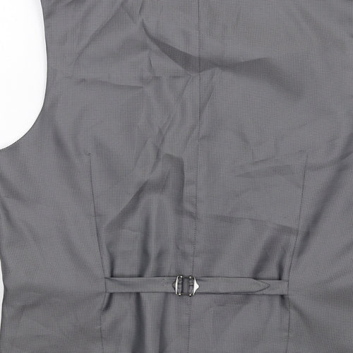 Marks and Spencer Mens Grey Polyester Jacket Suit Waistcoat Size S Regular