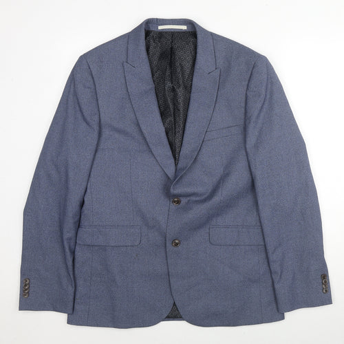 Burton Mens Blue Polyester Jacket Suit Jacket Size 40 Regular