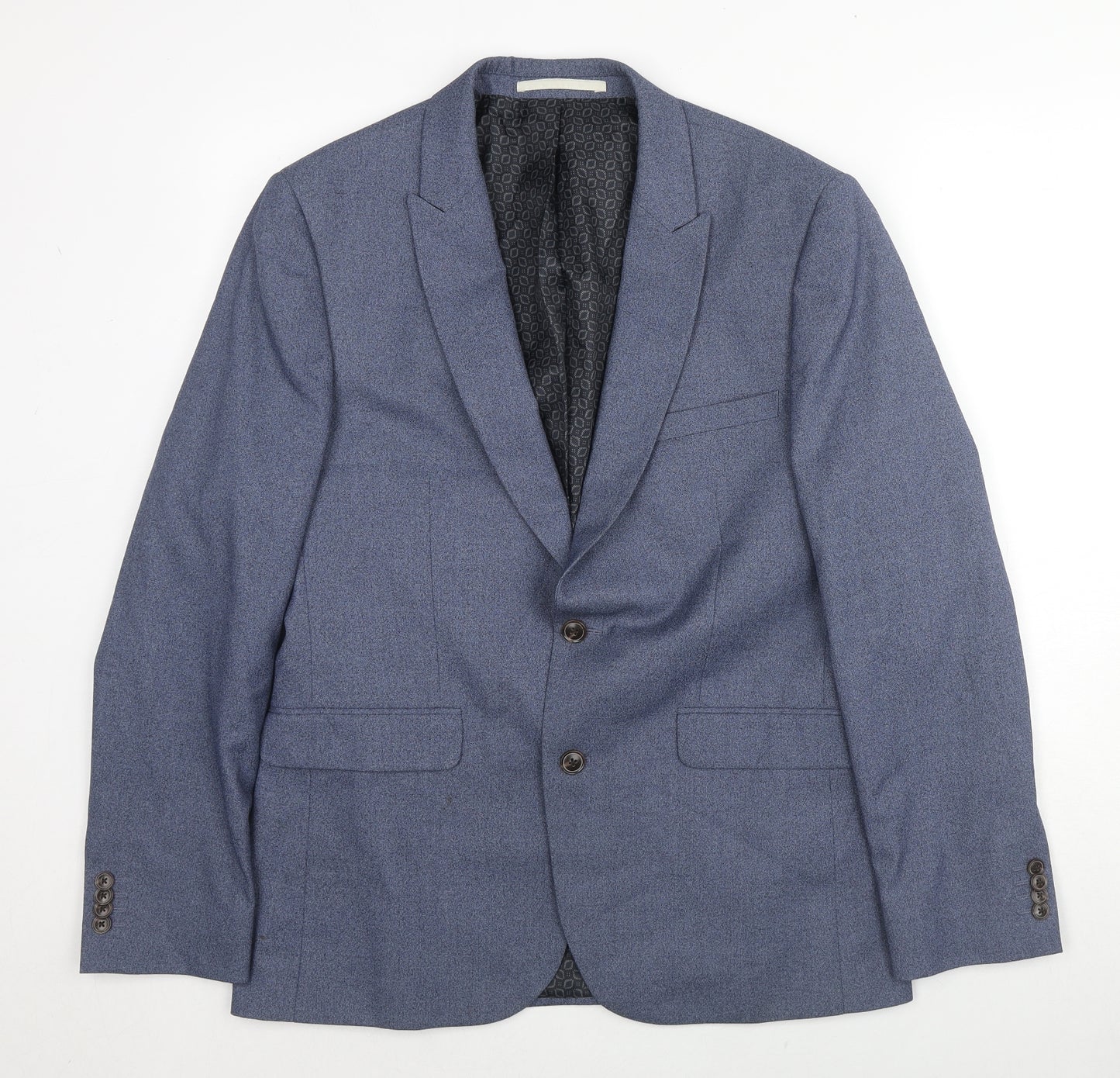 Burton Mens Blue Polyester Jacket Suit Jacket Size 40 Regular