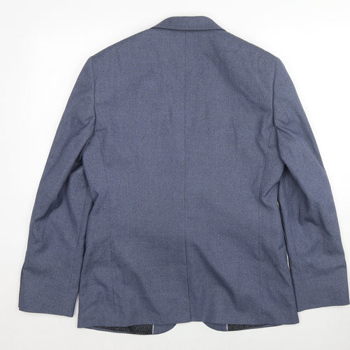 Burton Mens Blue Polyester Jacket Suit Jacket Size 40 Regular