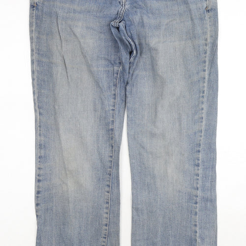 NEXT Womens Blue Cotton Straight Jeans Size 12 L30 in Regular Zip