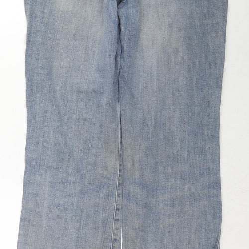 NEXT Womens Blue Cotton Straight Jeans Size 12 L30 in Regular Zip