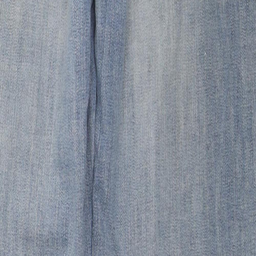 NEXT Womens Blue Cotton Straight Jeans Size 12 L30 in Regular Zip