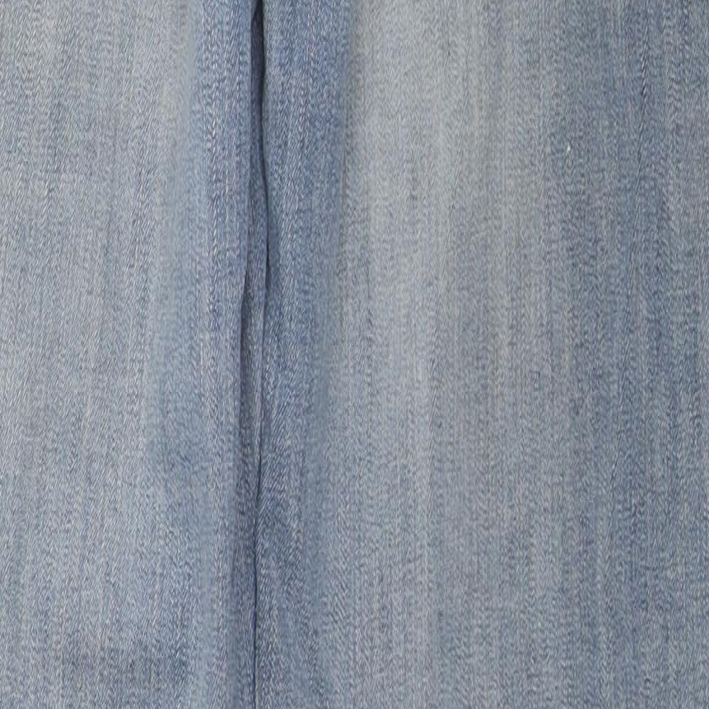 NEXT Womens Blue Cotton Straight Jeans Size 12 L30 in Regular Zip
