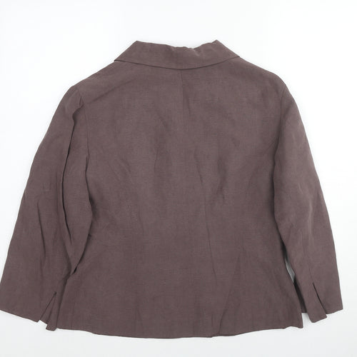 St Michael Womens Brown Jacket Blazer Size 14 Button