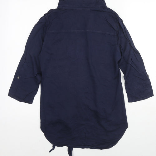 Sandwich Womens Blue Viscose Basic Button-Up Size 6 Collared - Knot Front