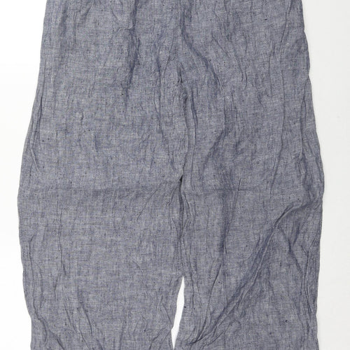 Tahari Womens Blue Linen Trousers Size M L24 in Regular
