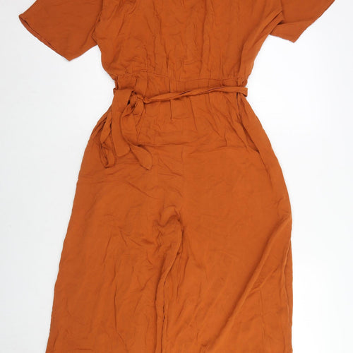 ASOS Womens Brown Viscose Jumpsuit One-Piece Size 14 L26 in Button
