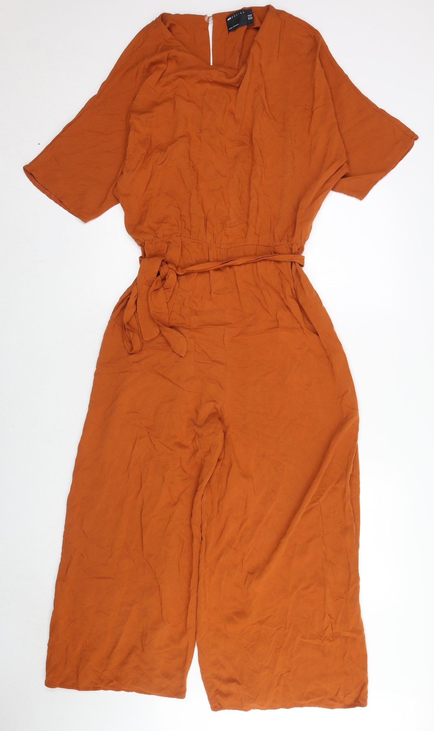 ASOS Womens Brown Viscose Jumpsuit One-Piece Size 14 L26 in Button