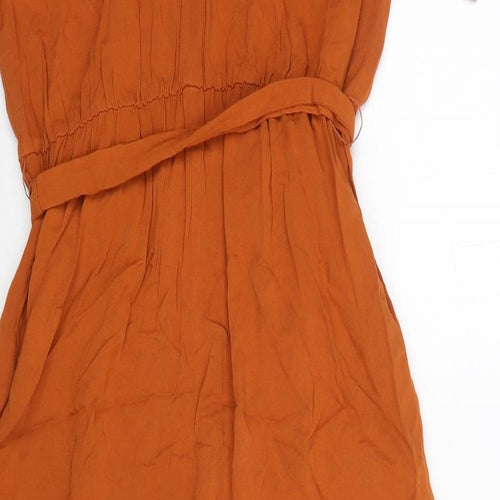 ASOS Womens Brown Viscose Jumpsuit One-Piece Size 14 L26 in Button