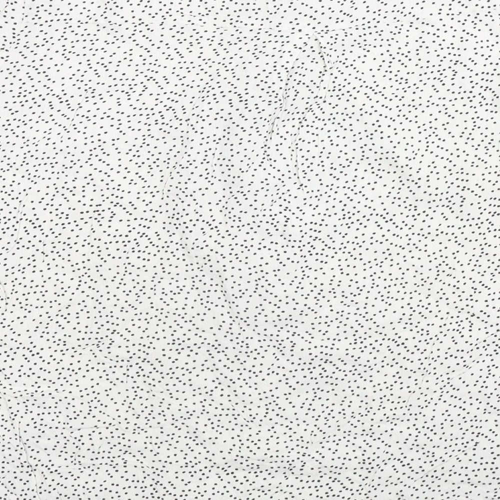 Zara Womens White Polka Dot Polyester Basic Blouse Size M Round Neck