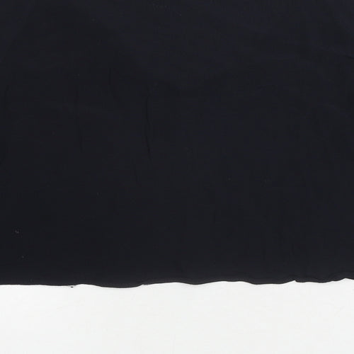 Zara Womens Blue Polyester Basic Blouse Size M Scoop Neck
