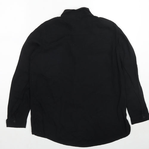 Divided by H&M Womens Black Viscose Basic Button-Up Size 10 Collared