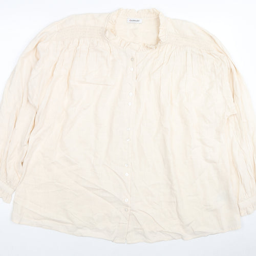 Damart Womens Beige Viscose Basic Button-Up Size 18 Mock Neck