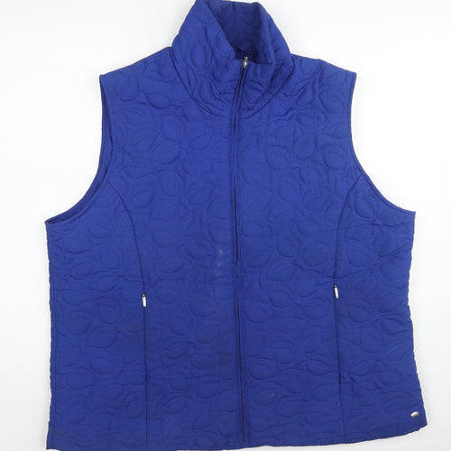 TIGI Womens Blue Gilet Jacket Size 22 Zip - Size 22-24 Textured