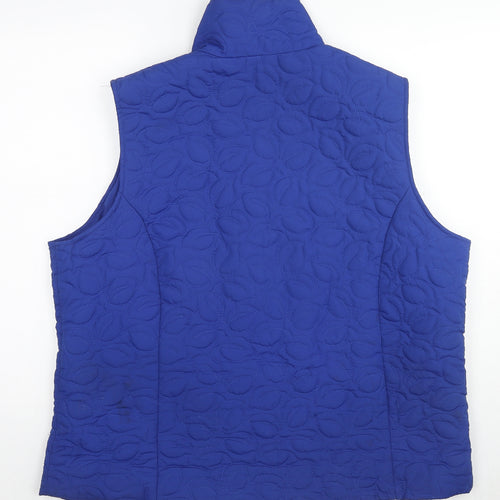 TIGI Womens Blue Gilet Jacket Size 22 Zip - Size 22-24 Textured