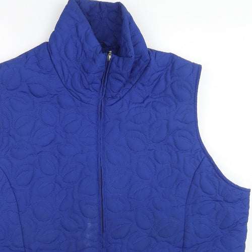 TIGI Womens Blue Gilet Jacket Size 22 Zip - Size 22-24 Textured