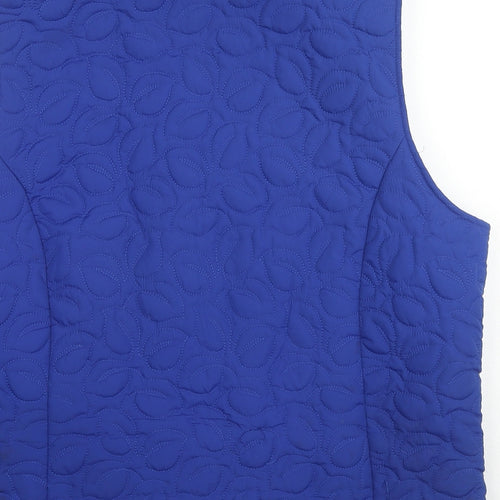 TIGI Womens Blue Gilet Jacket Size 22 Zip - Size 22-24 Textured