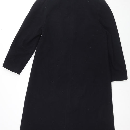 I.Q. Womens Black Overcoat Coat Size 10 Button