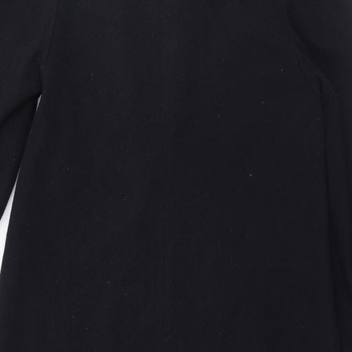 I.Q. Womens Black Overcoat Coat Size 10 Button