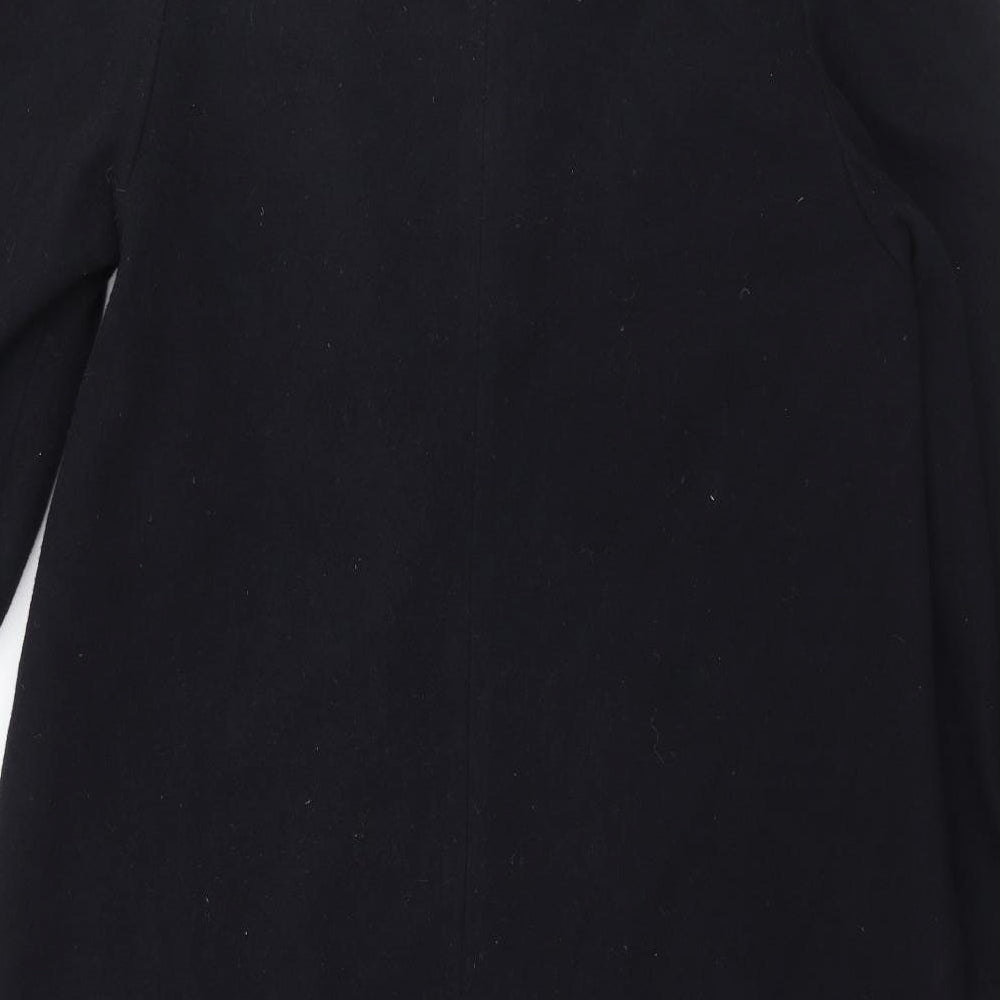 I.Q. Womens Black Overcoat Coat Size 10 Button