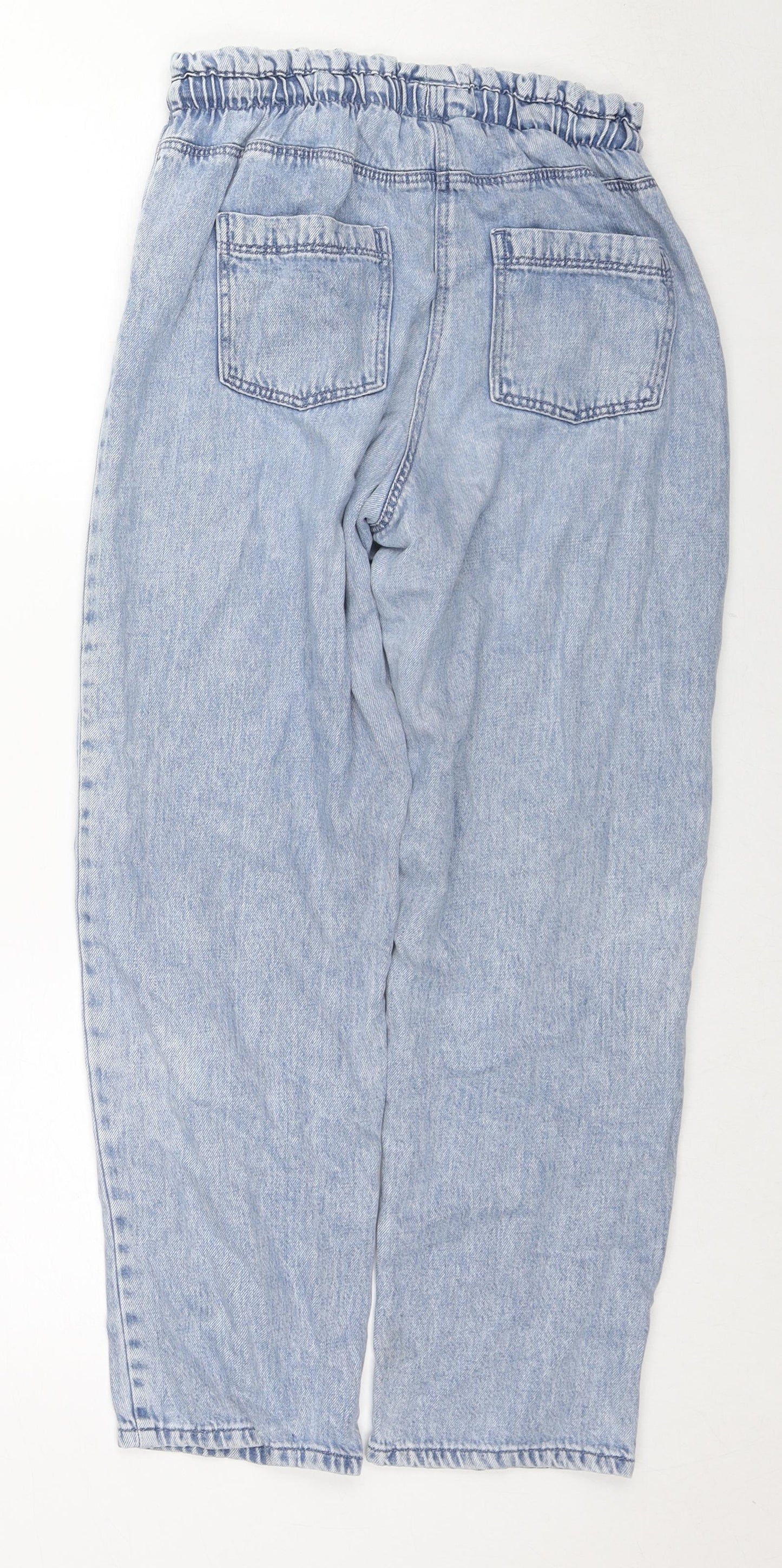 NEXT Girls Blue Lyocell Straight Jeans Size 12 Years L26 in Regular Drawstring