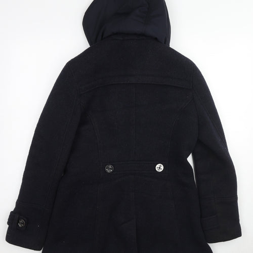 Tommy Hilfiger Mens Black Pea Coat Coat Size M Button