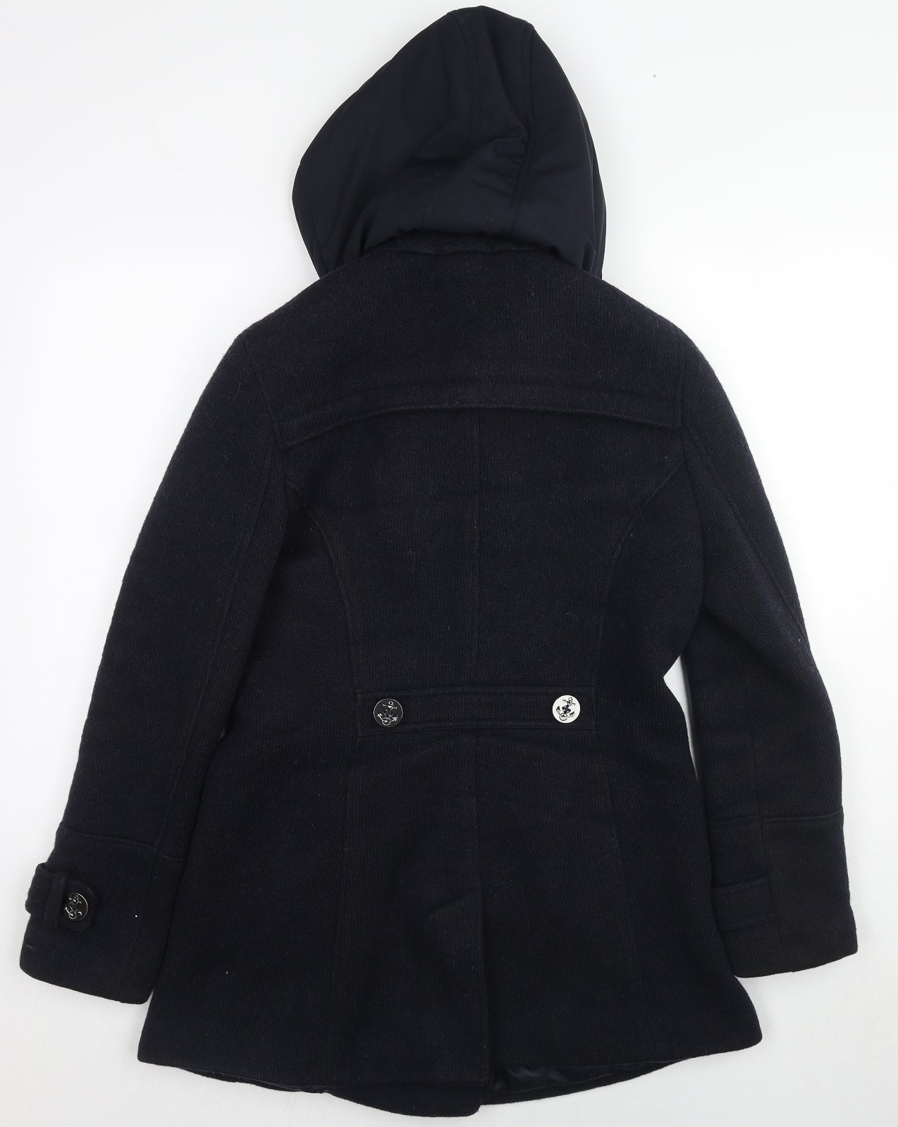 Tommy Hilfiger Mens Black Pea Coat Coat Size M Button