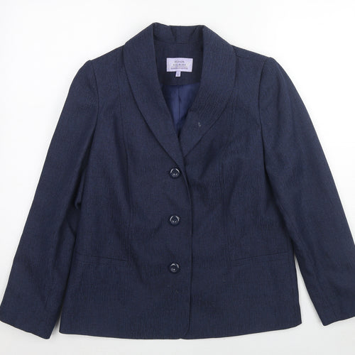 EWM Womens Blue Jacket Blazer Size 12 Button