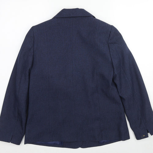 EWM Womens Blue Jacket Blazer Size 12 Button