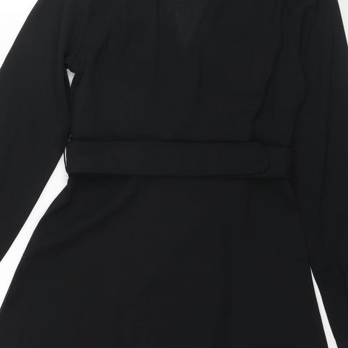 PRETTYLITTLETHING Womens Black Polyester Jacket Dress Size 10 Collared Button