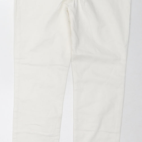 New Look Womens White Cotton Skinny Jeans Size 14 L28 in Regular Zip