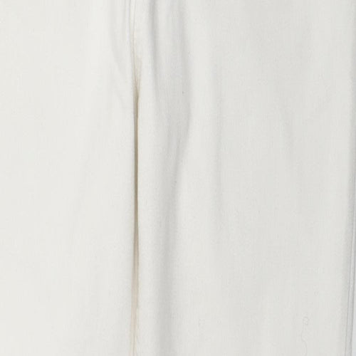 New Look Womens White Cotton Skinny Jeans Size 14 L28 in Regular Zip