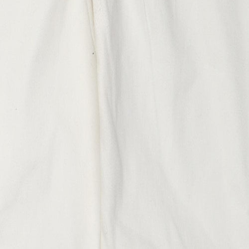 New Look Womens White Cotton Skinny Jeans Size 14 L28 in Regular Zip