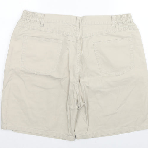 M&Co Womens Beige Cotton Chino Shorts Size 18 L6 in Regular Zip