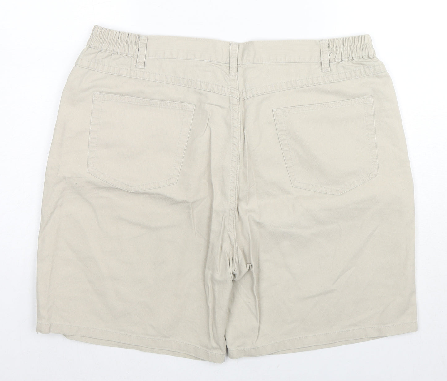 M&Co Womens Beige Cotton Chino Shorts Size 18 L6 in Regular Zip