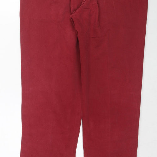 The House Of Bruar Womens Red Cotton Straight Jeans Size 16 L30 in Regular Zip