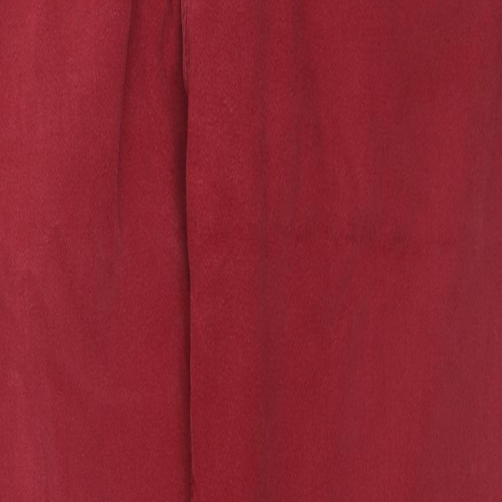 The House Of Bruar Womens Red Cotton Straight Jeans Size 16 L30 in Regular Zip