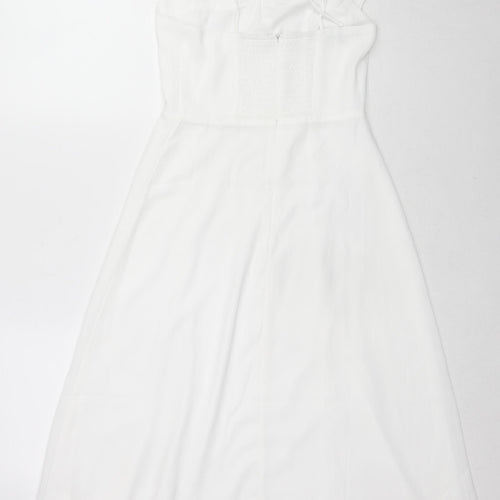 NLW Womens White Polyester Fit & Flare Size S Sweetheart Zip
