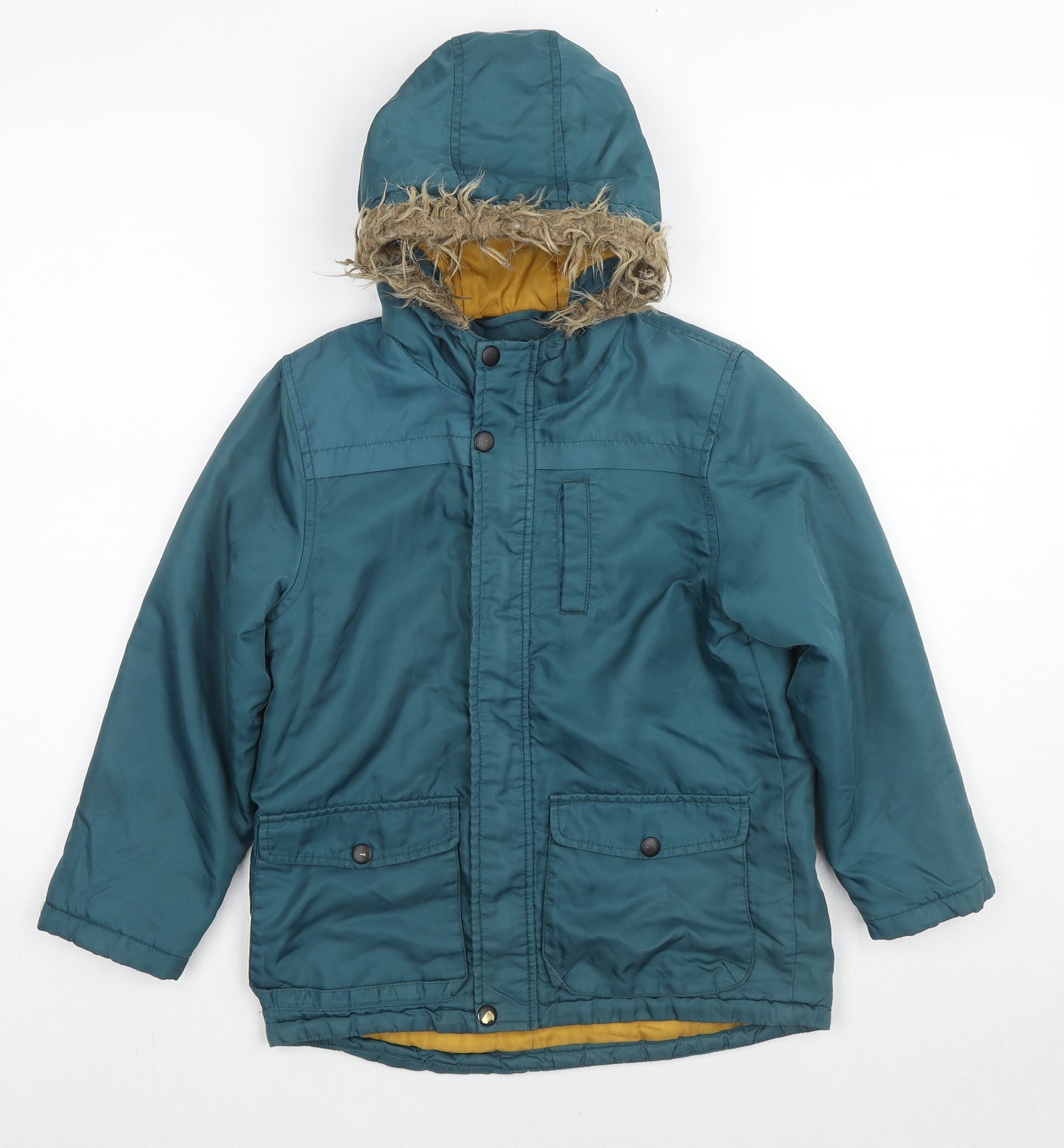 Urban Boys Boys Blue Basic Coat Coat Size 6-7 Years Zip