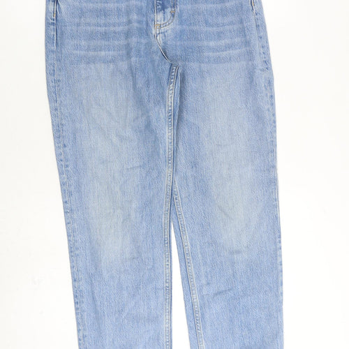French Connection Womens Blue Cotton Straight Jeans Size 10 L30 in Regular Zip