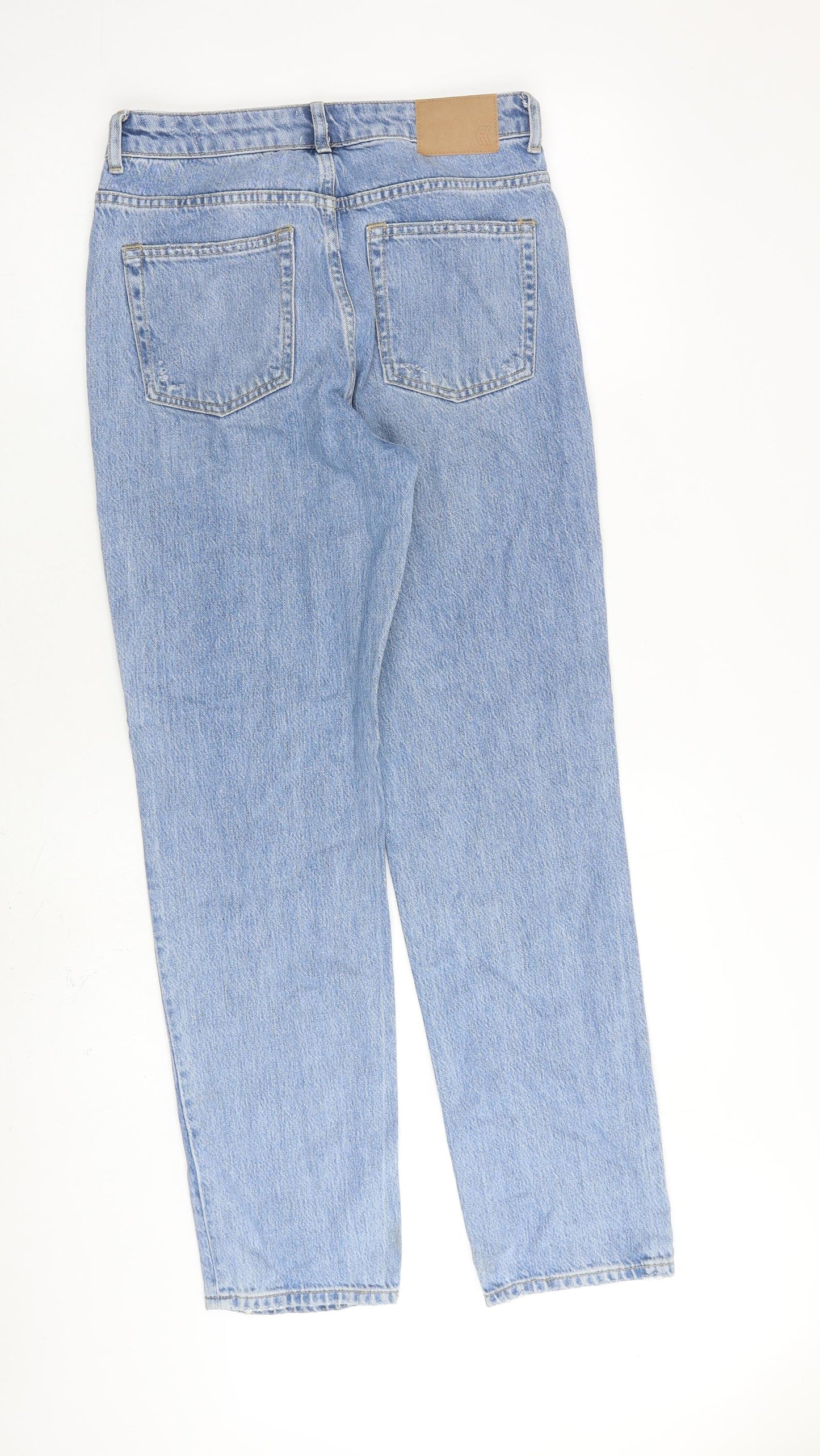 French Connection Womens Blue Cotton Straight Jeans Size 10 L30 in Regular Zip