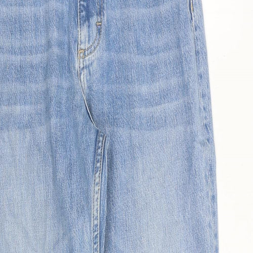 French Connection Womens Blue Cotton Straight Jeans Size 10 L30 in Regular Zip