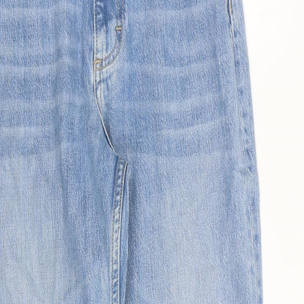 French Connection Womens Blue Cotton Straight Jeans Size 10 L30 in Regular Zip