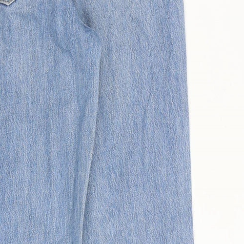 French Connection Womens Blue Cotton Straight Jeans Size 10 L30 in Regular Zip