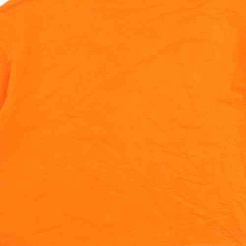 Zara Womens Orange Cotton Cropped T-Shirt Size S Scoop Neck