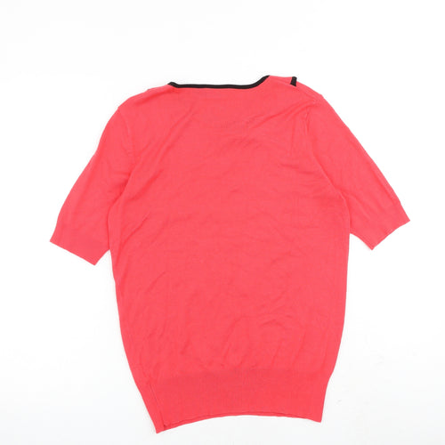 Wallis Womens Pink Round Neck Acrylic Pullover Jumper Size 12
