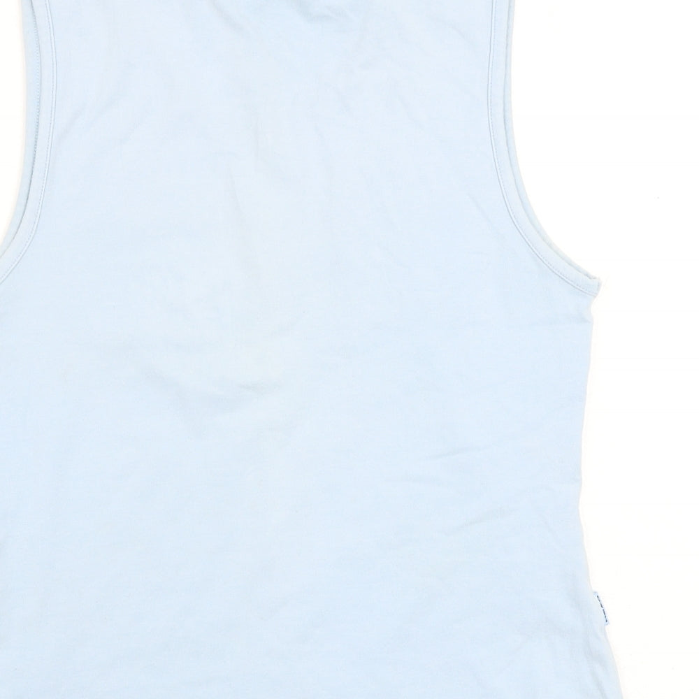 HEAD Womens Blue Cotton Cropped Tank Size 14 V-Neck