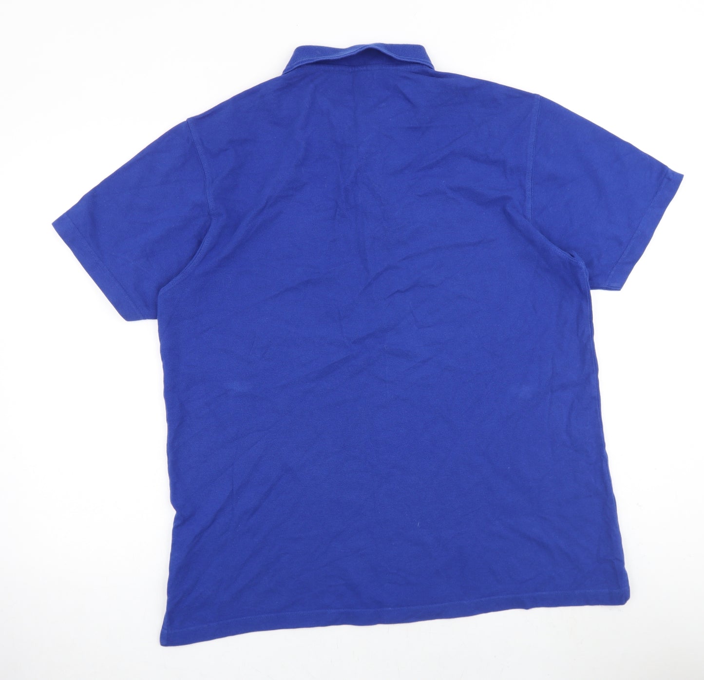 Cotton Traders Mens Blue 100% Cotton Polo Size L Collared Button