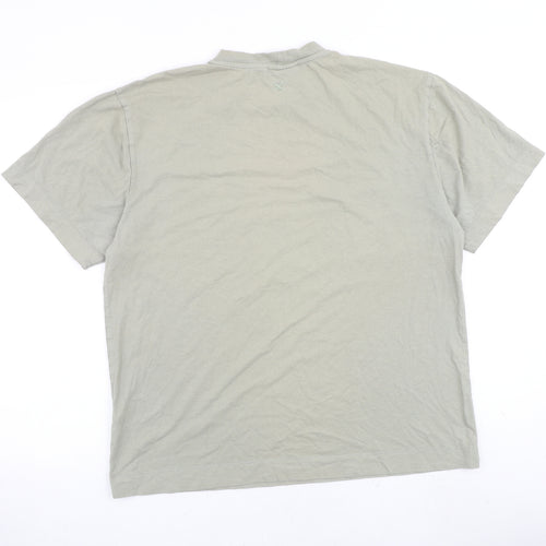 COLLUSION Mens Green Polyester T-Shirt Size XL Crew Neck